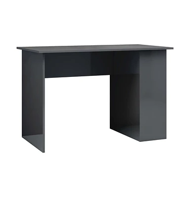 vidaXL Desk High Gloss Gray 43.3" x 23.6" x 28.7" Engineered Wood