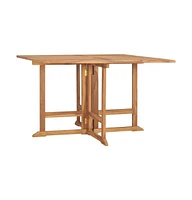 vidaXL Folding Patio Dining Table 47.2"x47.2"x29.5" Solid Teak Wood