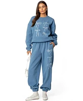 Edikted Women's Bow Bliss Oversized Sweatpants