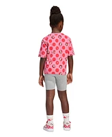 adidas Big Girls Disney Minnie Mouse Tights Shorts and T-Shirt, 2-Piece Set