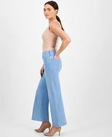 I.n.c. International Concepts Petite High-Rise Wide-Leg Jeans, Exclusively at Macy's