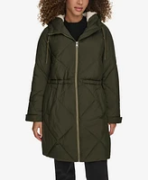 Levi's Women's Diamond Quilted Cinch Waist Parka Jacket