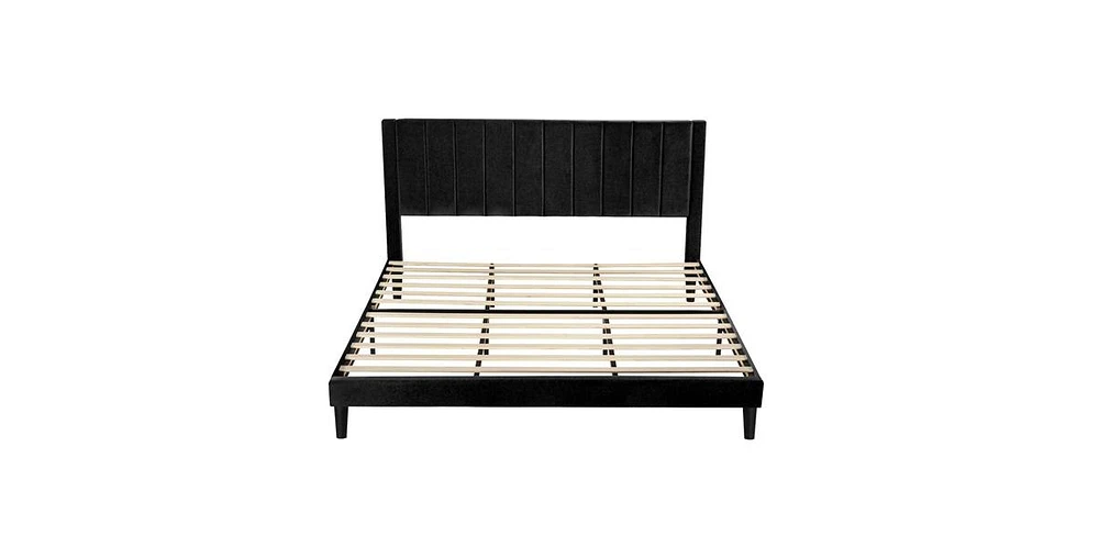 Slickblue Modern Upholstered Platform Bed with Headboard For Bedroom