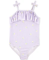 Carter's Toddler Girls Striped Lemon-Print One-Piece Swimsuit