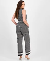 I.n.c. International Concepts Petite Geometric Tie-Waist Sleeveless Jumpsuit, Exclusively at Macy's