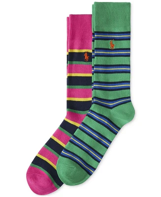Polo Ralph Lauren Men's 2-Pk. Bright Repp Stripe Slack Socks