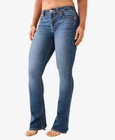 True Religion Women's Becca Mid Rise Big T Bootcut Jeans