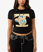 True Religion Women's Class Ring Baby Crewneck T-Shirt