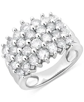 Diamond Four Row Statement Ring (3 ct. t.w.) in 14k White Gold
