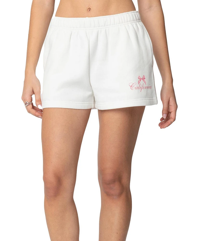 Edikted Women's Cali Bow Sweat Shorts