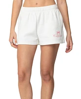 Edikted Women's Cali Bow Sweat Shorts