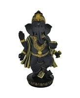 Fc Design "2-pc Set" 10.75"H Black Ganesh in Gold with Mushak Figurine Statue Ornament Home Room Office Decor and Perfect Ideas for Housewarming, Holi