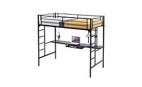 Slickblue Table Shelf Elevated Bed for Space-Saving Storage and Comfortable Sleeping