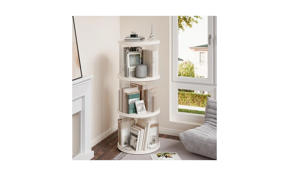 Slickblue Small Corner Bookcase with Compact Footprint for Space-Saving Storage