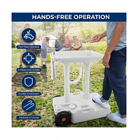 SereneLife Portable Handwash Sink Station with Wheels & Foot Pump (7+ Gal.)