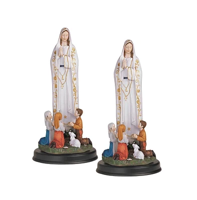 Fc Design "2-pc Set" 12"H Our Lady of Fatima Statue Our Lady of The Holy Rosary of Fatima Holy Figurine Statue Ornament Home Room Office Decor and Per