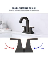 Slickblue 2-Handle Center-Set Bathroom Sink Faucet for Stylish and Easy Water Control