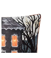 18" x 18" Haunted House Halloween Boo Light-Up Led Throw Pillow