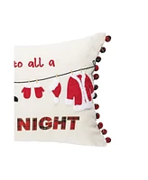 Christmas Clothesline 14" x 22" Embroidered Throw Pillow