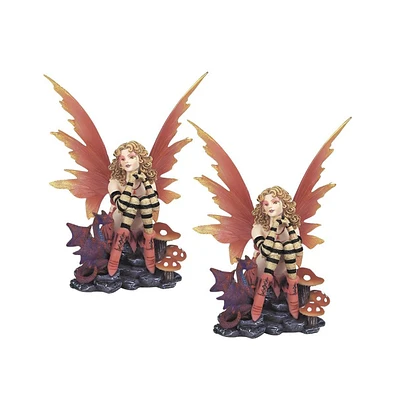 Fc Design "2-pc Set" 6"H Peach Fairy with Dragon Baby Figurine Statue Ornament Home Room Office Decor and Perfect Ideas for Housewarming, Holidays and