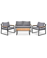 Slickblue 4-Piece Outdoor Patio Lounge Furniture Set for Backyard and Garden Conversations