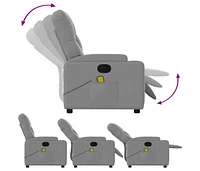 Massage Recliner Chair Light Gray Fabric