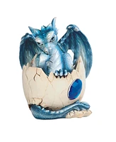 Fc Design "2-pc Set" 4"H September Birthstone Blue Dragon Baby Hatchling in Egg Figurine Statue Ornament Home Room Office Decor and Perfect Ideas for