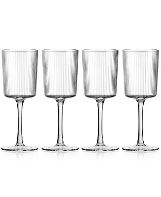 Godinger Sullivan Street Fluted White Wine Glasses, Set of 4