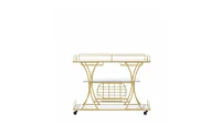 Slickblue Elegant Glass Bar Cart for Stylish Beverage Storage and Serving