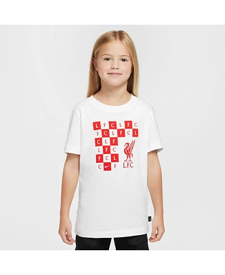 Nike Big Boys and Girls White Liverpool Checkered T-Shirt