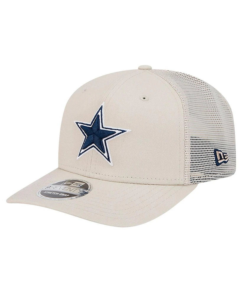 New Era Men's Stone Dallas Cowboys Canvas Trucker 9SEVENTY Stretch-Snap Hat