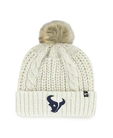 '47 Brand Women's Cream Houston Texans Meeko Cuffed Knit Hat with Pom