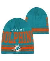 Outerstuff Big Boys and Girls Aqua Miami Dolphins Retro Knit Beanie