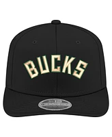 New Era Men's Black Milwaukee Bucks Statement Edition Jersey Hook 9SEVENTY Stretch-Snap Hat