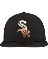 New Era Men's Black Chicago White Sox Dune Gradient Side Patch 59FIFTY Fitted Hat