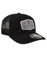 New Era Men's Black Columbus Crew Labeled 9SEVENTY Trucker Stretch-Snap Adjustable Hat