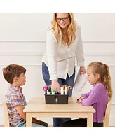 ECR4Kids 24in x 36in Rectangular Hardwood Table and Chair Set, 12in Seat Height