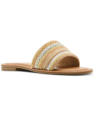 Madden Girl Friendship Embellished Slide Flat Sandals