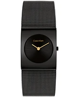 Calvin Klein Women's Ck Pulse Black Ionic Plated Mesh Bracelet Watch, 26.4mm