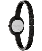 Calvin Klein Women's Twisted Bezel Black Ionic Plated Stainless Steel Bangle Bracelet Watch, 24mm