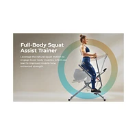 Sunny Health & Fitness Sunny & Health Fitness Row-n-Ride Pro-Smart Squat Assist Trainer Full Body Fitness Machine, Easy Setup Rower, Glute & Leg Cardi