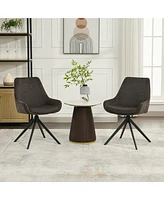 Dyhome Swivel Dining Chairs, Mid Century Modern Room Chairs with Metal Frame