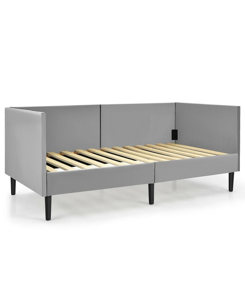 Gouun Twin Size Daybed Frame with Sturdy Wooden Slat Support