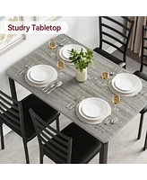 gaomon Dining Table Set for 4, 5 Piece Small Space Dining Set Table with 4 Upholstered Chairs Compact Dinette Set for 4 Kitchen & Dining Room Furnitur