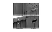 Slickblue 36 Gallon Round Deck Box, Thickened Outdoor Storage Box for Patio Furniture