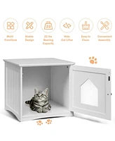 Gymax Weatherproof Multi-function Pet Cat House Outdoor Indoor Sidetable Nightstand