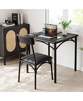 gaomon Dining Table Set Breakfast Nook with 2 Chairs Kitchen Dining Room Table Set for Dining Room, Dinette Compact Space-Saving,Metal Steel Frame
