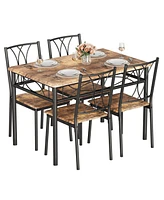 gaomon Dining Table and Chairs Set, Square Dining Room Table Set for Kitchen, Dining Room, Apartment, Dinette