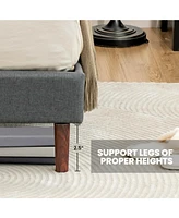 Gouun Upholstered Bed Frame with Adjustable Diamond Button Headboard-Full Size