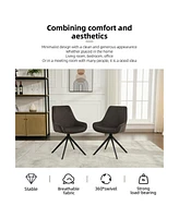 Dyhome Swivel Dining Chairs, Mid Century Modern Room Chairs with Metal Frame